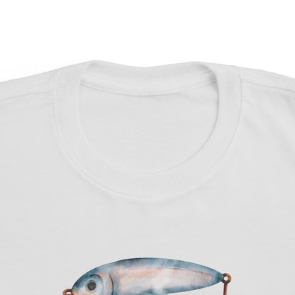 Watercolor Fishing Lure Toddler Jersey Tee