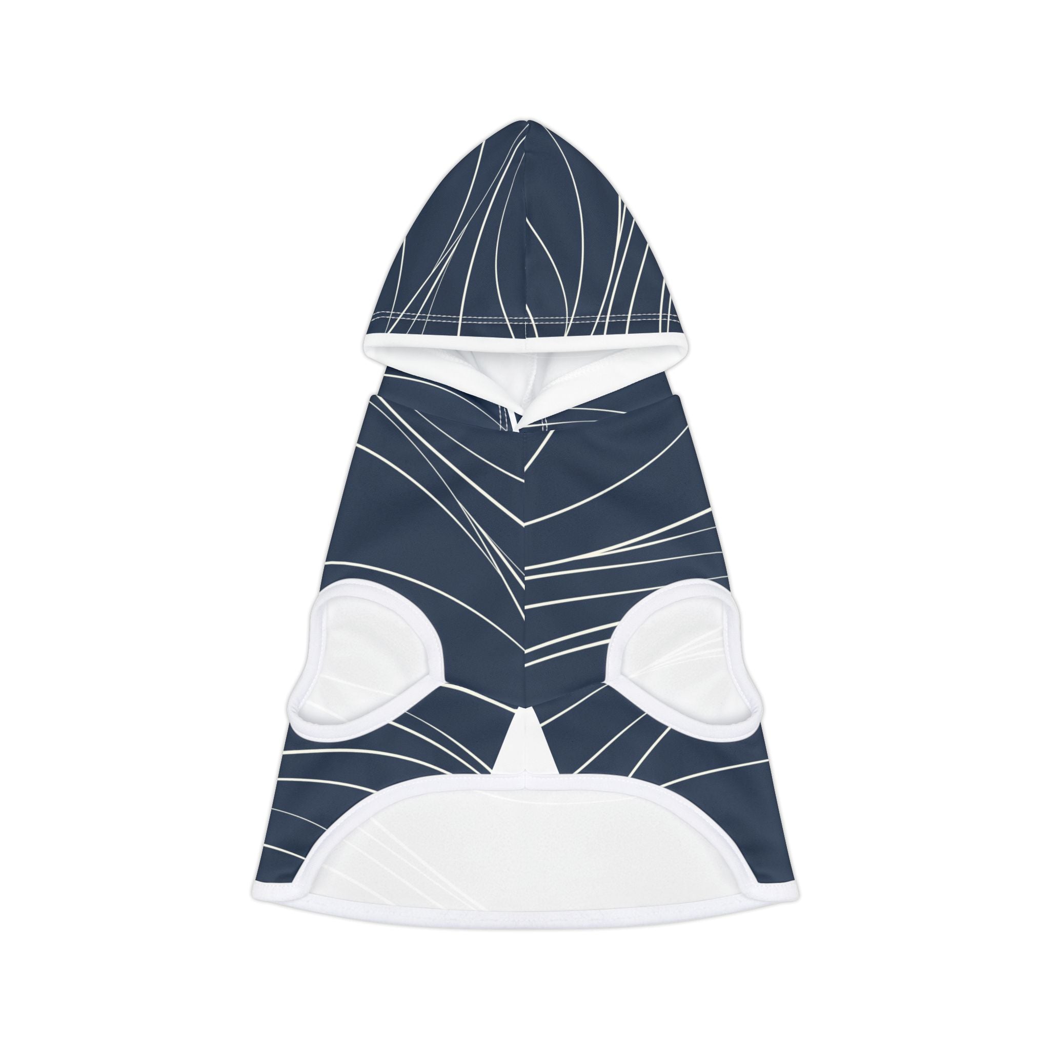 Nautical Waves Pet Hoodie - Navy