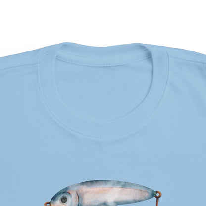 Watercolor Fishing Lure Toddler Jersey Tee