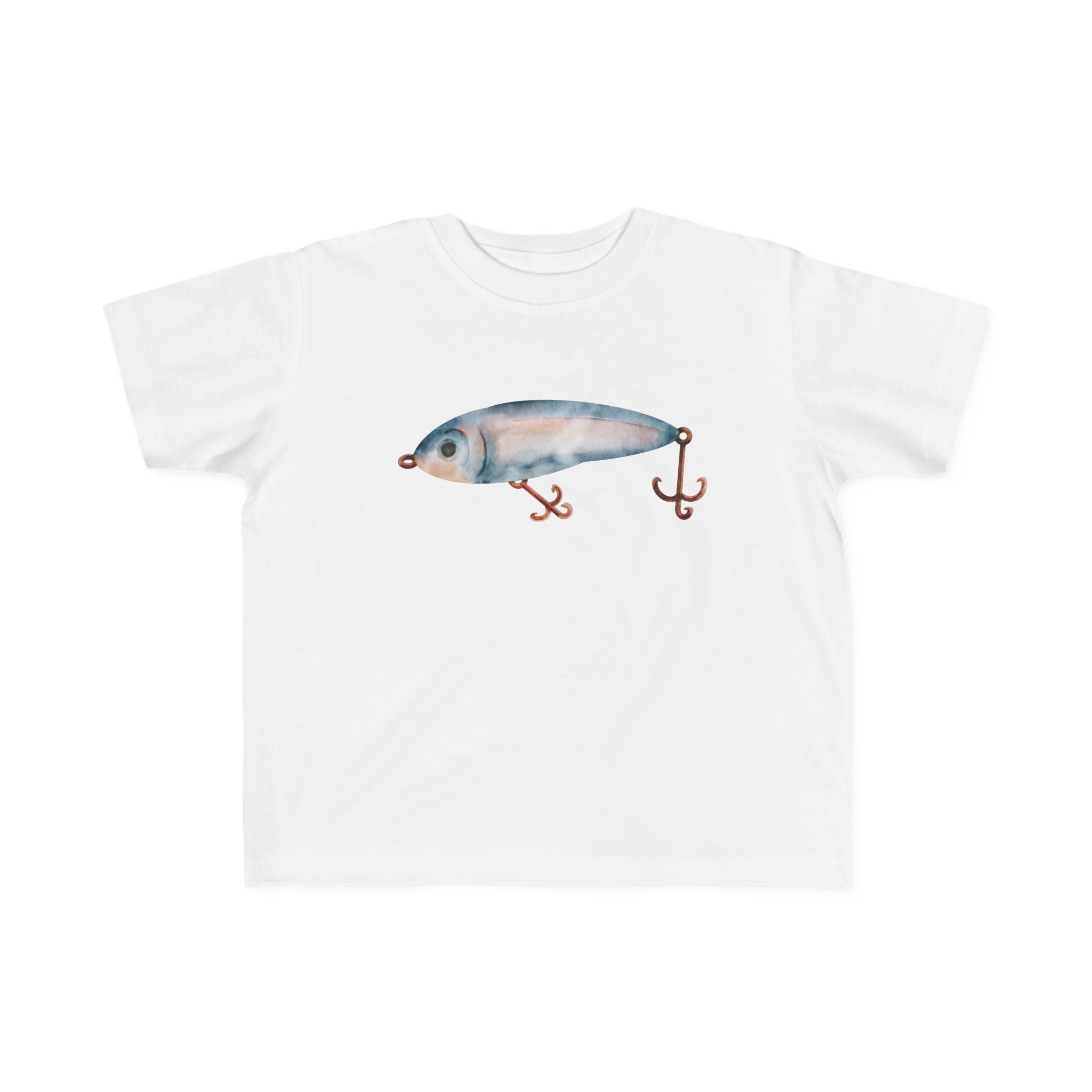 Watercolor Fishing Lure Toddler Jersey Tee