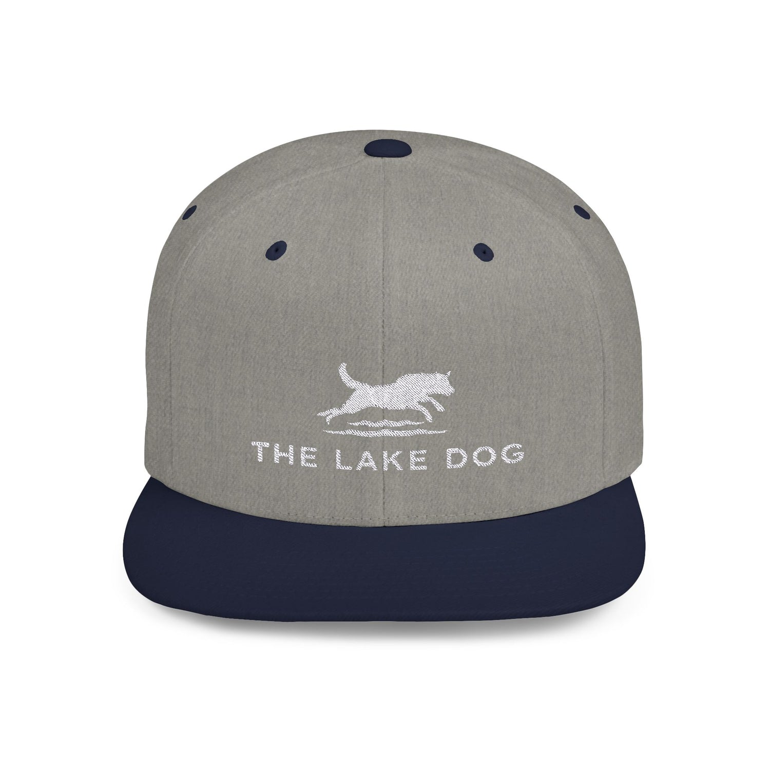 The Lake Dog Embroidered Signature Flat Bill Snapback