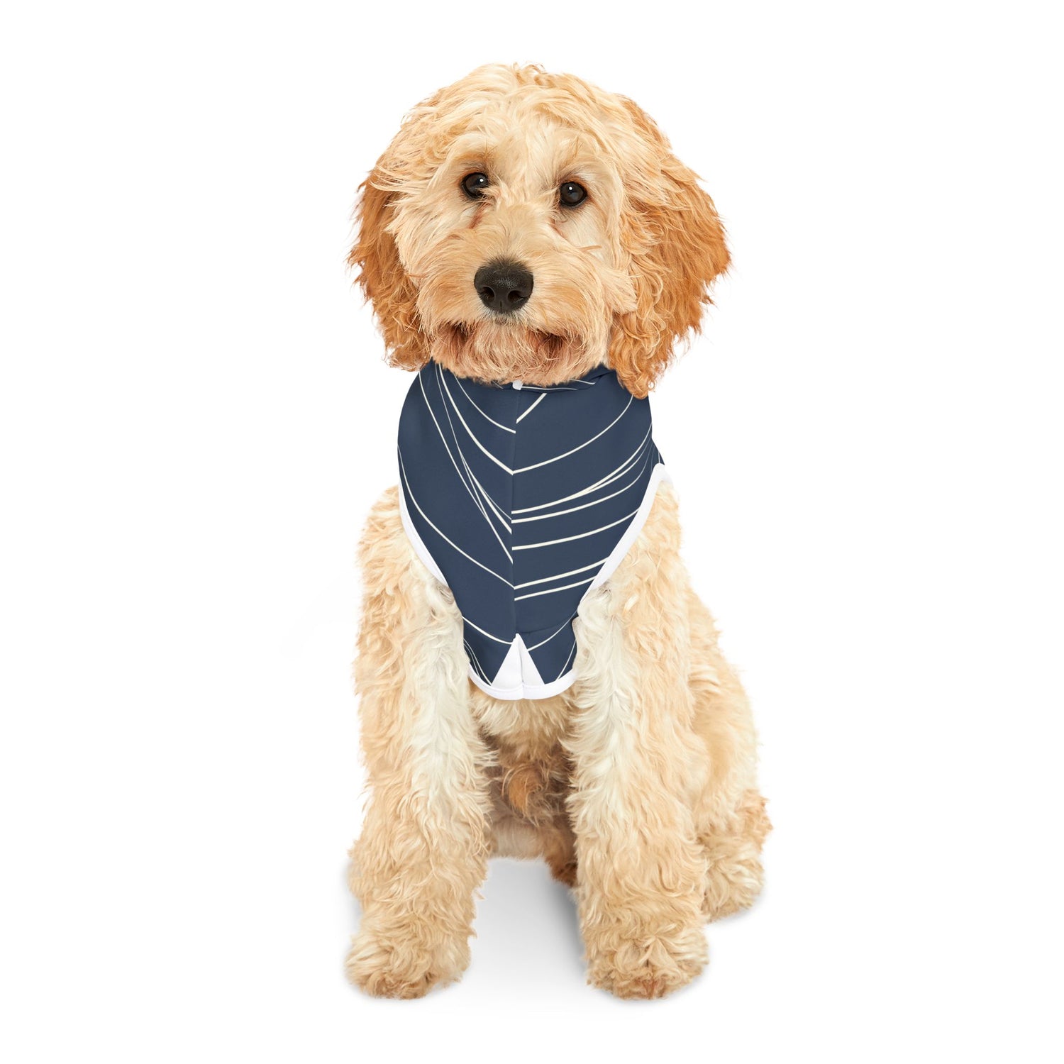 Nautical Waves Pet Hoodie - Navy