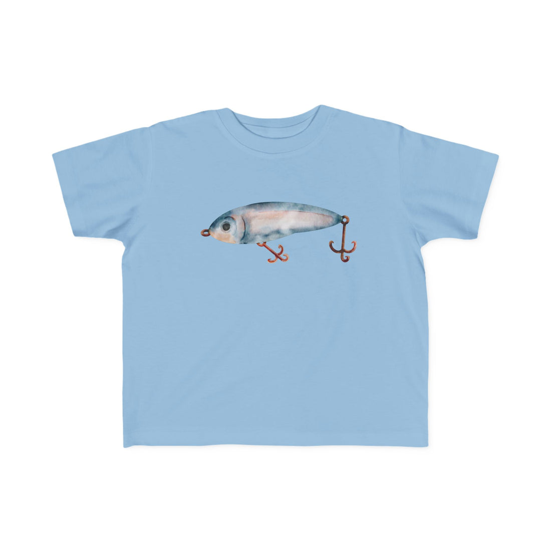 Watercolor Fishing Lure Toddler Jersey Tee