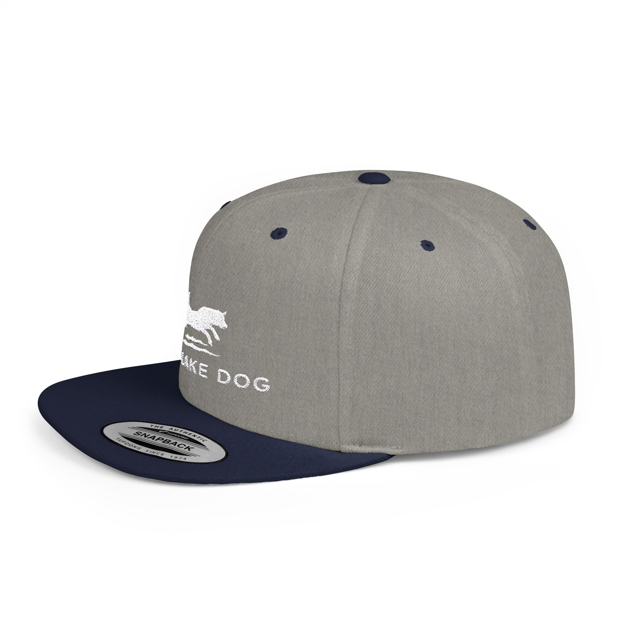 The Lake Dog Embroidered Signature Flat Bill Snapback