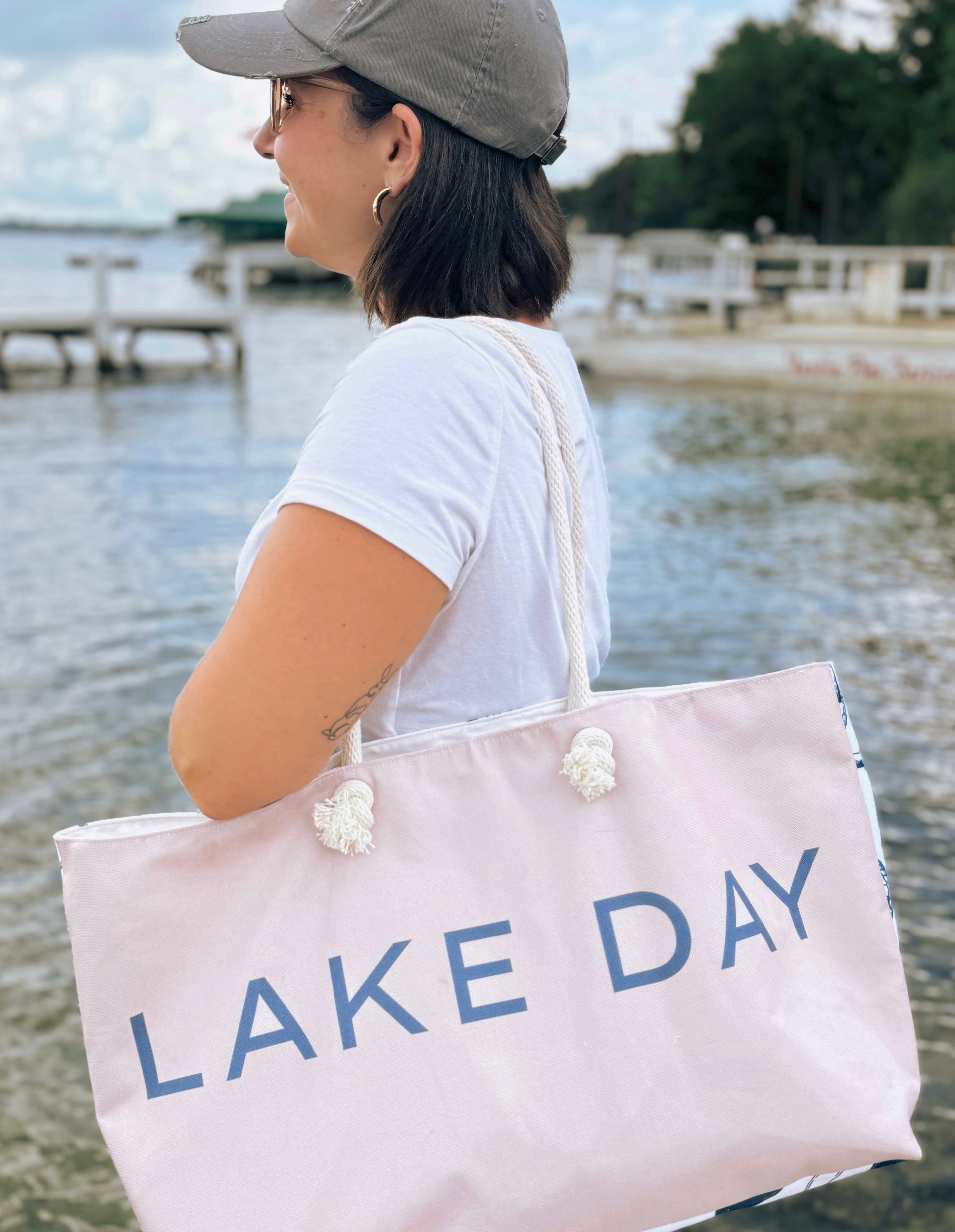 Anchors Away Dual Pattern Lake Day Weekender Bag