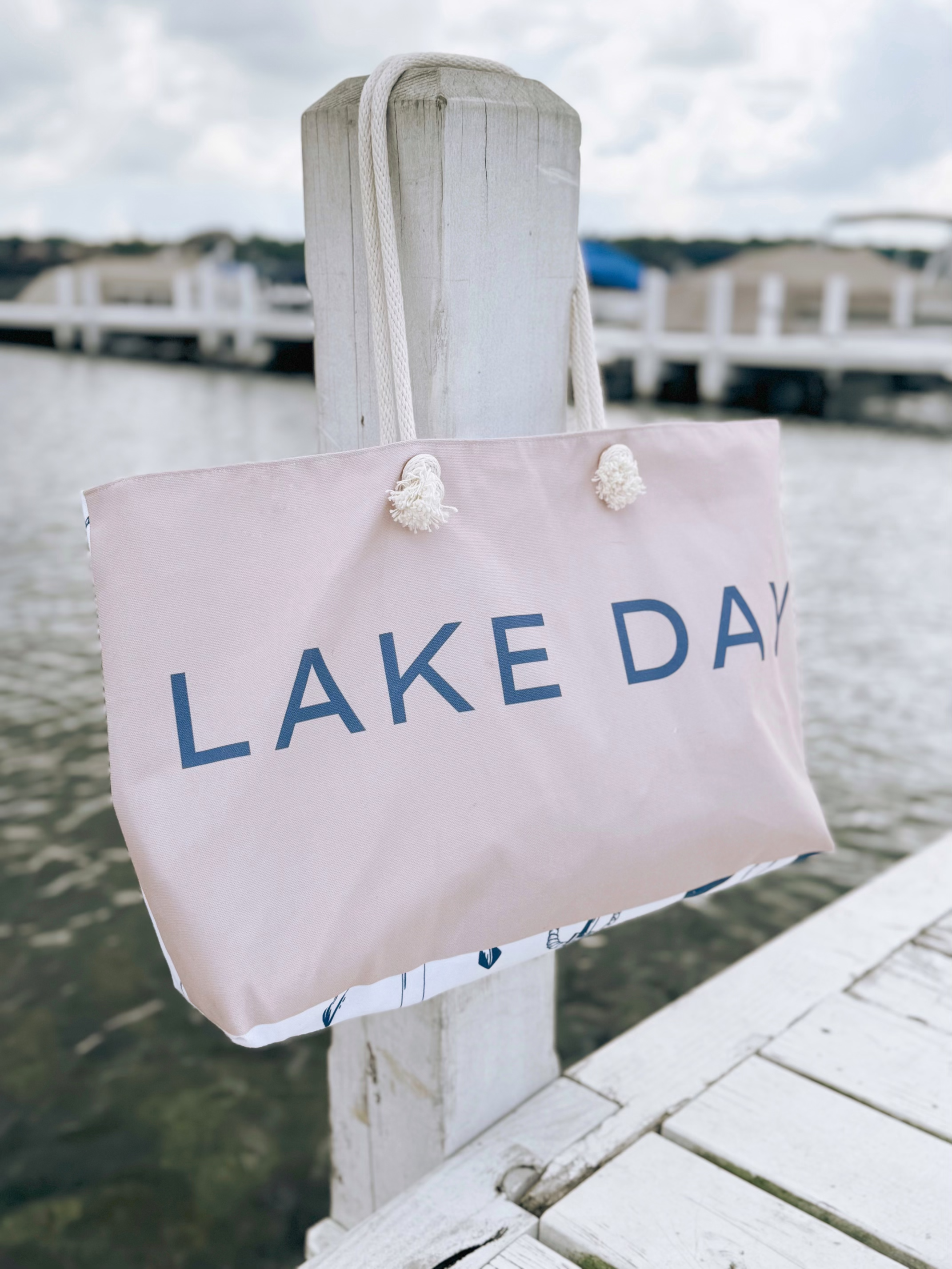 Anchors Away Dual Pattern Lake Day Weekender Bag