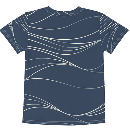 Blue Waves Crew Neck Kids T-Shirt