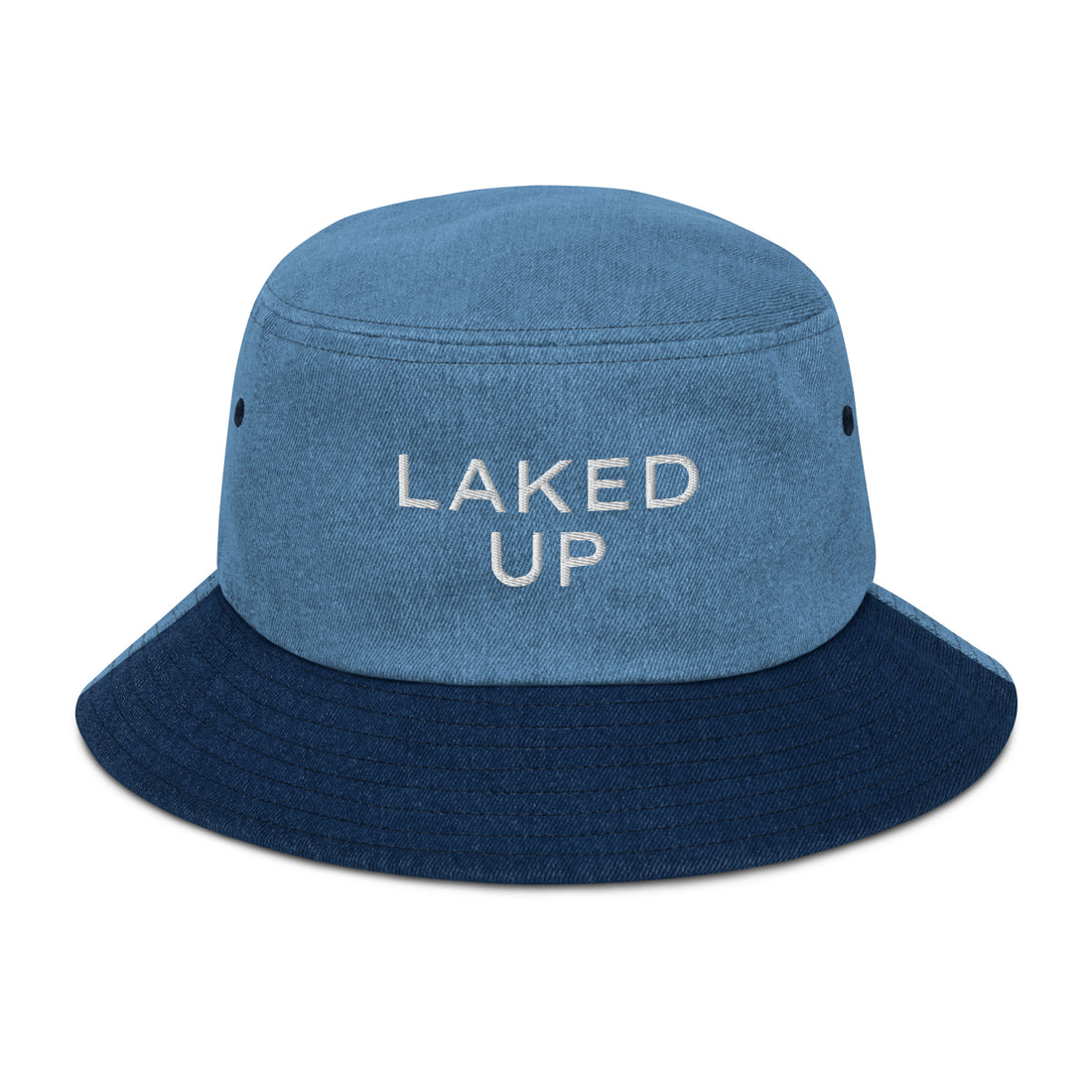 Embroidered Laked Up Denim Bucket Hat