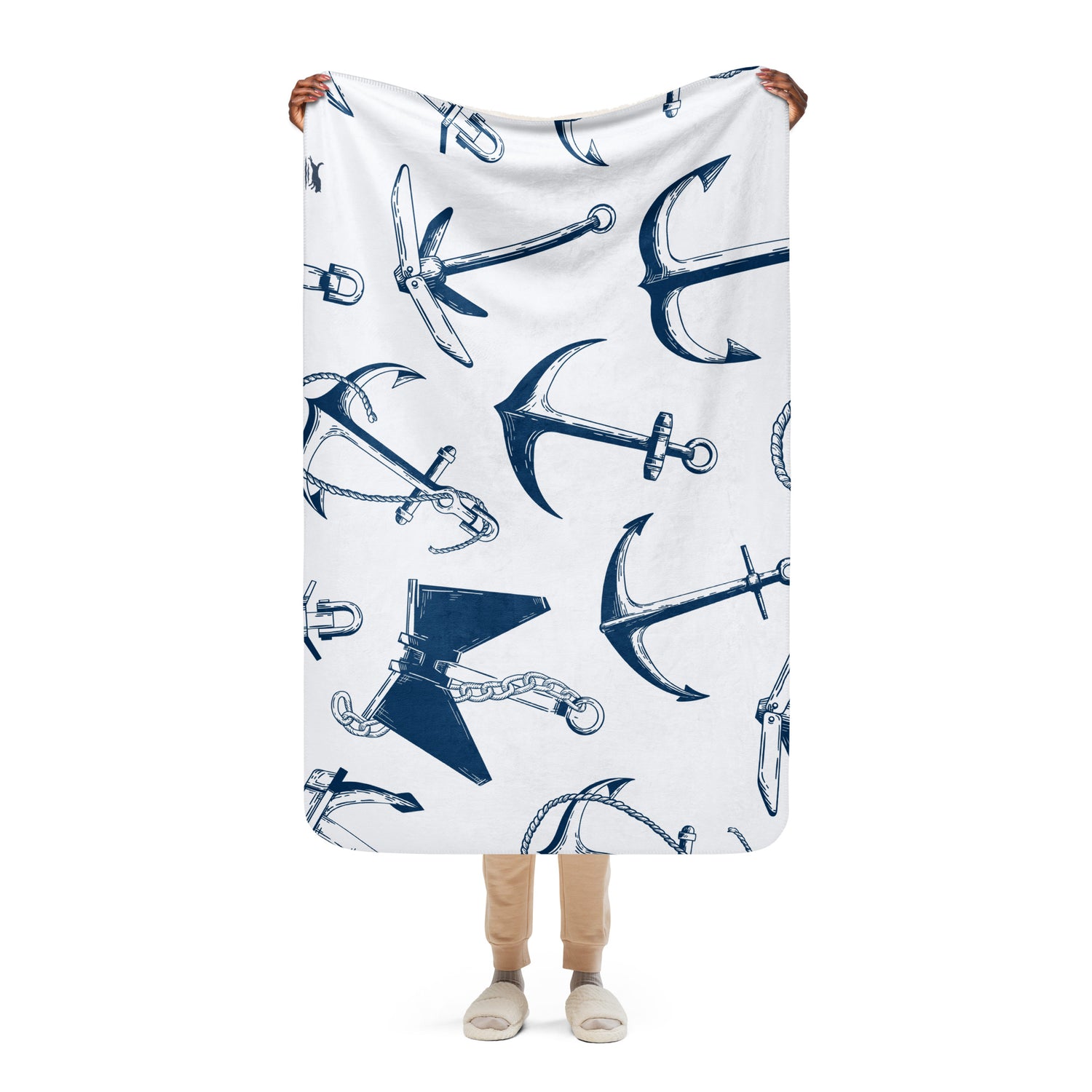 Anchors Away Sherpa Blanket