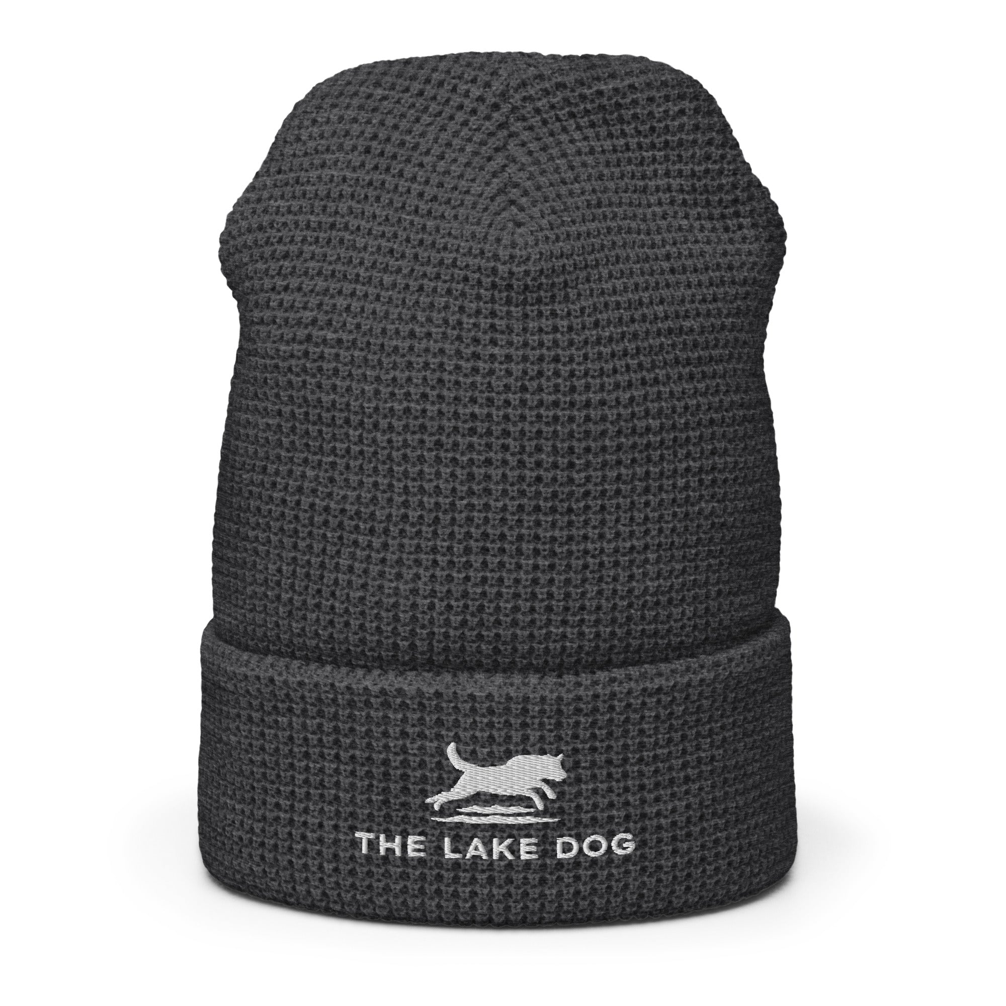 Lake Dog Logo Embroidered Waffle Beanie