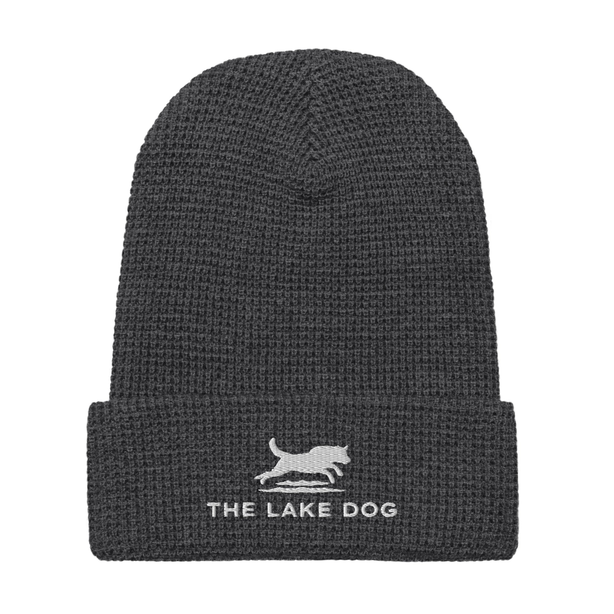 Lake Dog Logo Embroidered Waffle Beanie