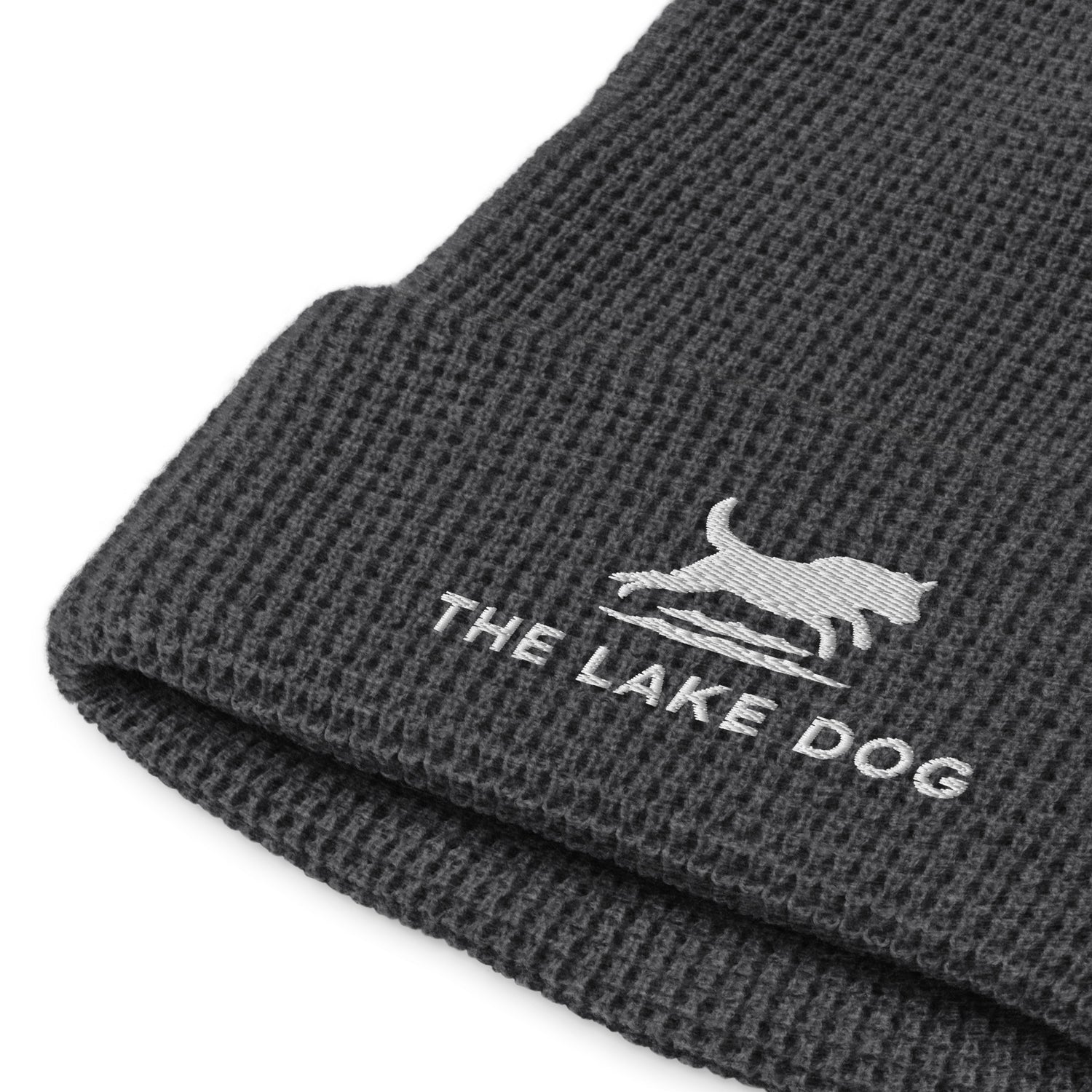 Lake Dog Logo Embroidered Waffle Beanie