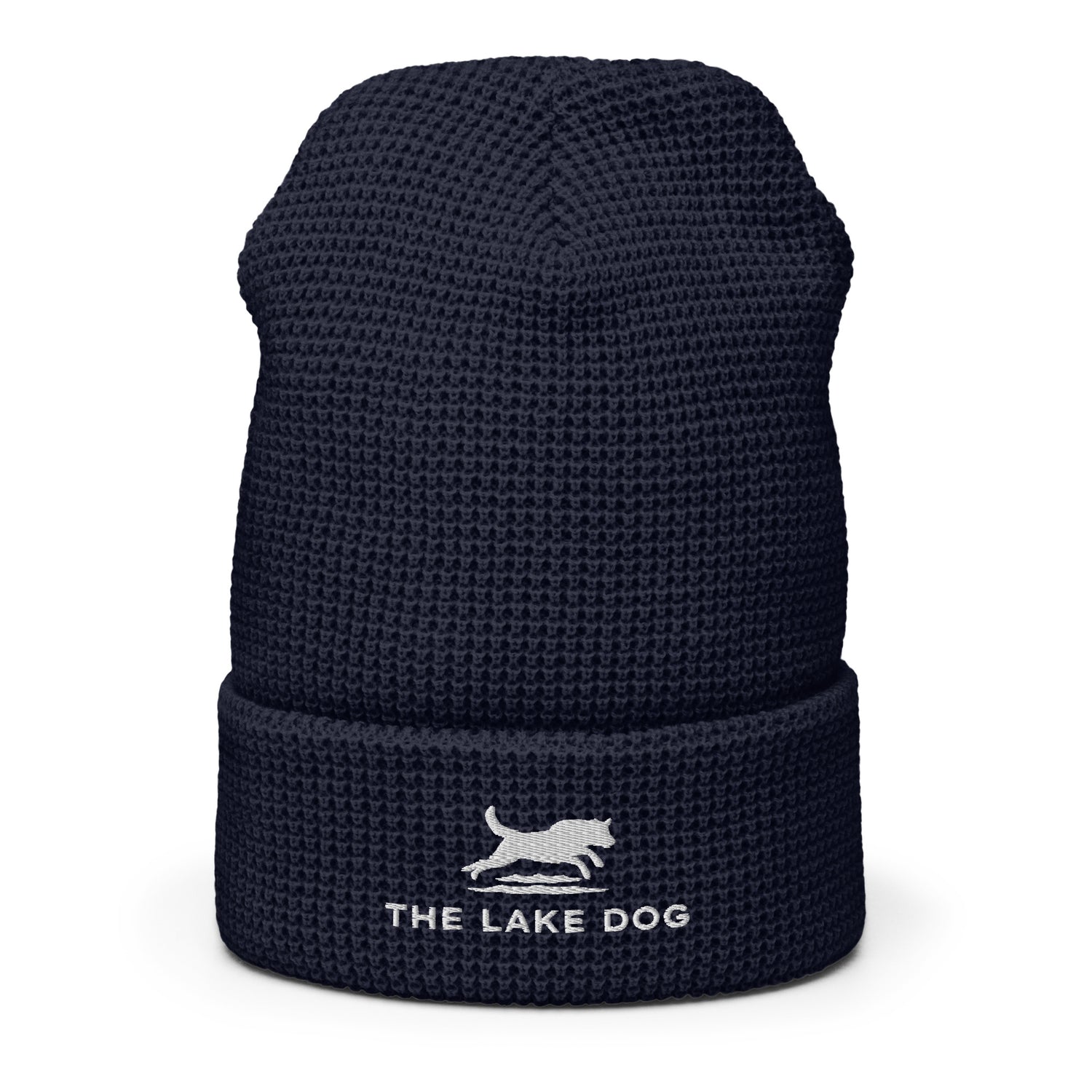 Lake Dog Logo Embroidered Waffle Beanie